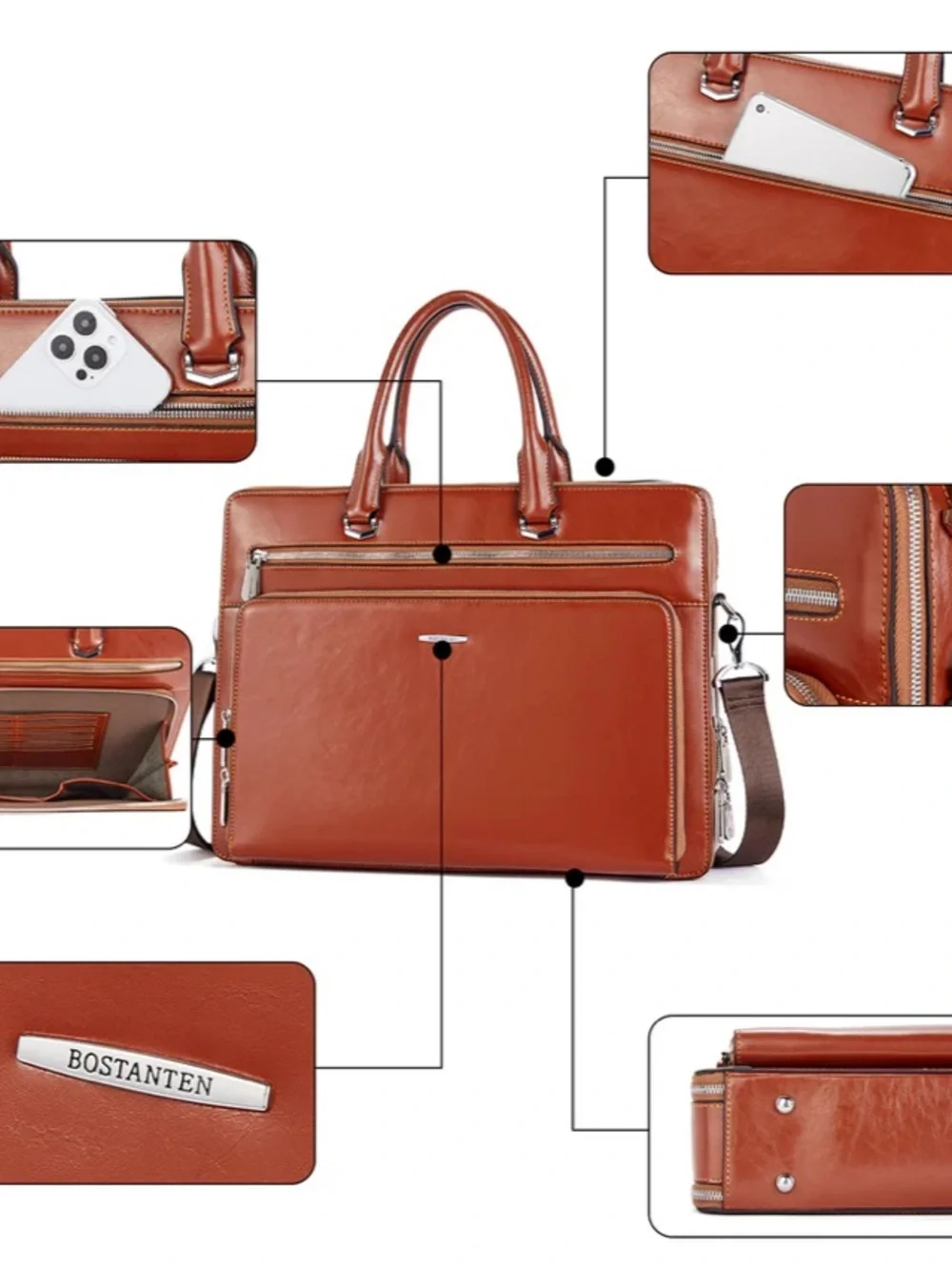 BOSTANTEN Carol 15.6 Inch Laptop Briefcase
